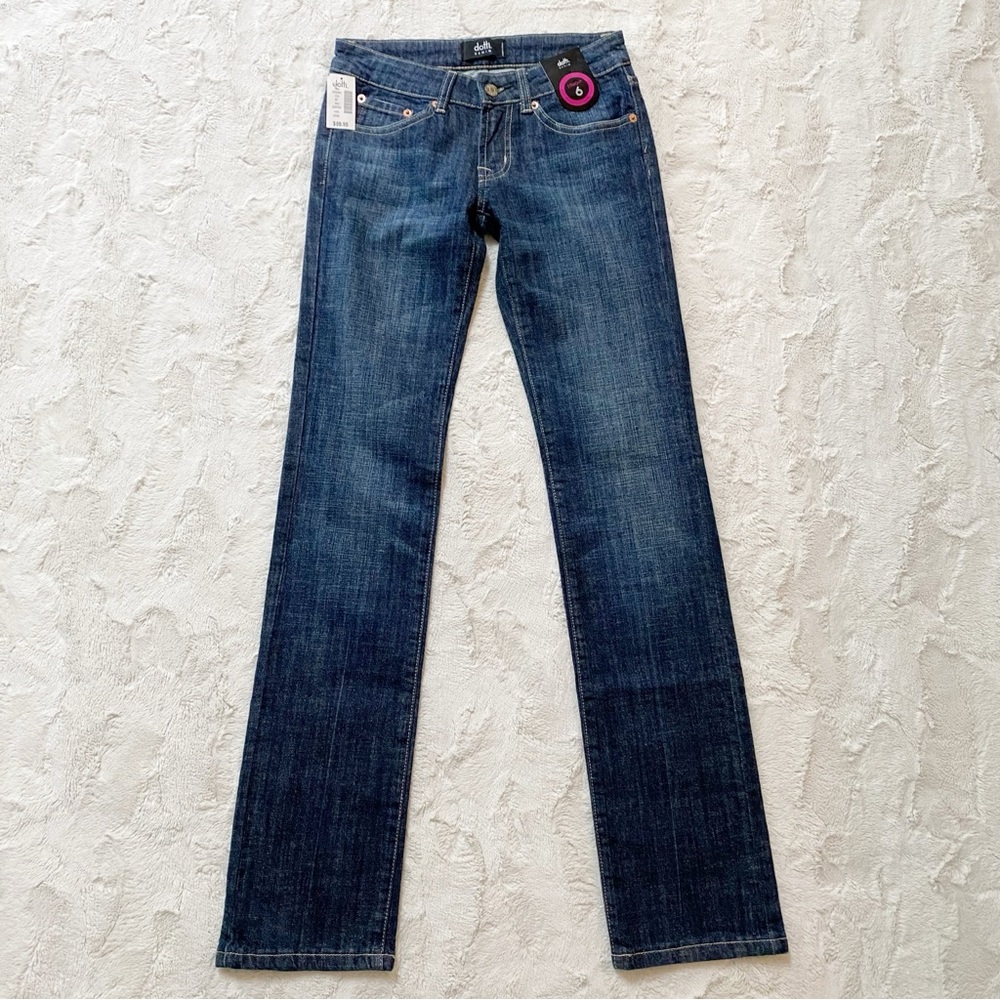 dotti • y2k vintage dark wash low rise straight leg jeans | 2